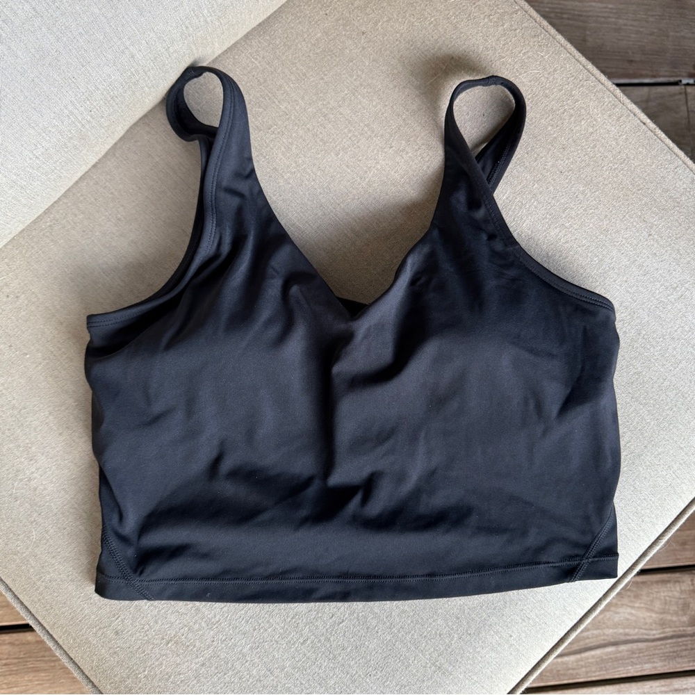 Black Longline Sports Bra Top